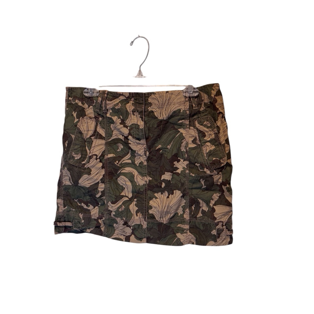 Women's LOFT Ann Taylor Floral Skirt Size 8 Green Beige camo
